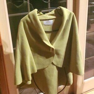 Janka Polartek Mint Green Unique Button Sz OS Jacket Shawl Cape WHEELCHAIR USE